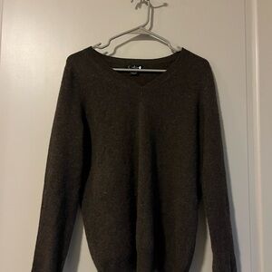 Bloomingdale's Chocolate V-Neck Sweater